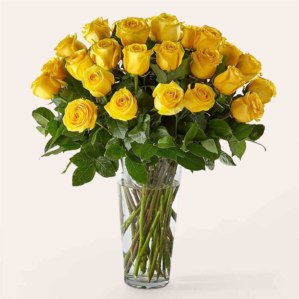 Long Stem Yellow Rose Bouquet – BURNETT'S FLOWERS & GIFTS, Tulsa OK
