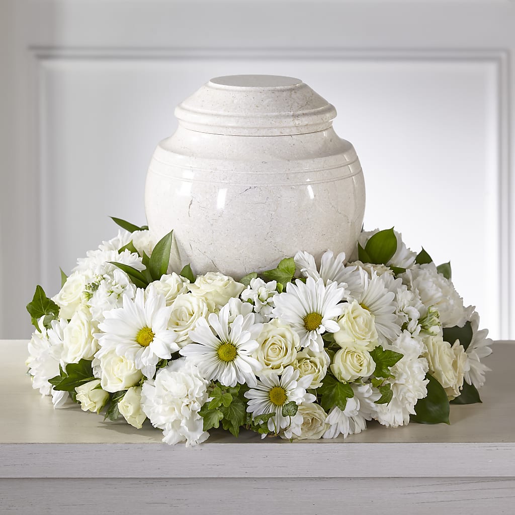 Ivory Gardens Cremation Adornment – BURNETT'S FLOWERS & GIFTS, Tulsa OK