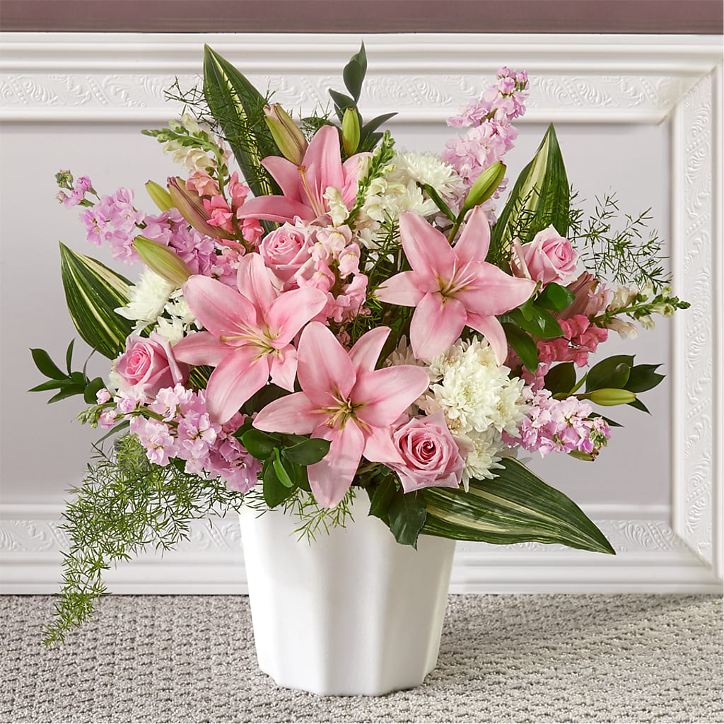 Simply Serene Floor Basket – BURNETT'S FLOWERS & GIFTS, Tulsa OK