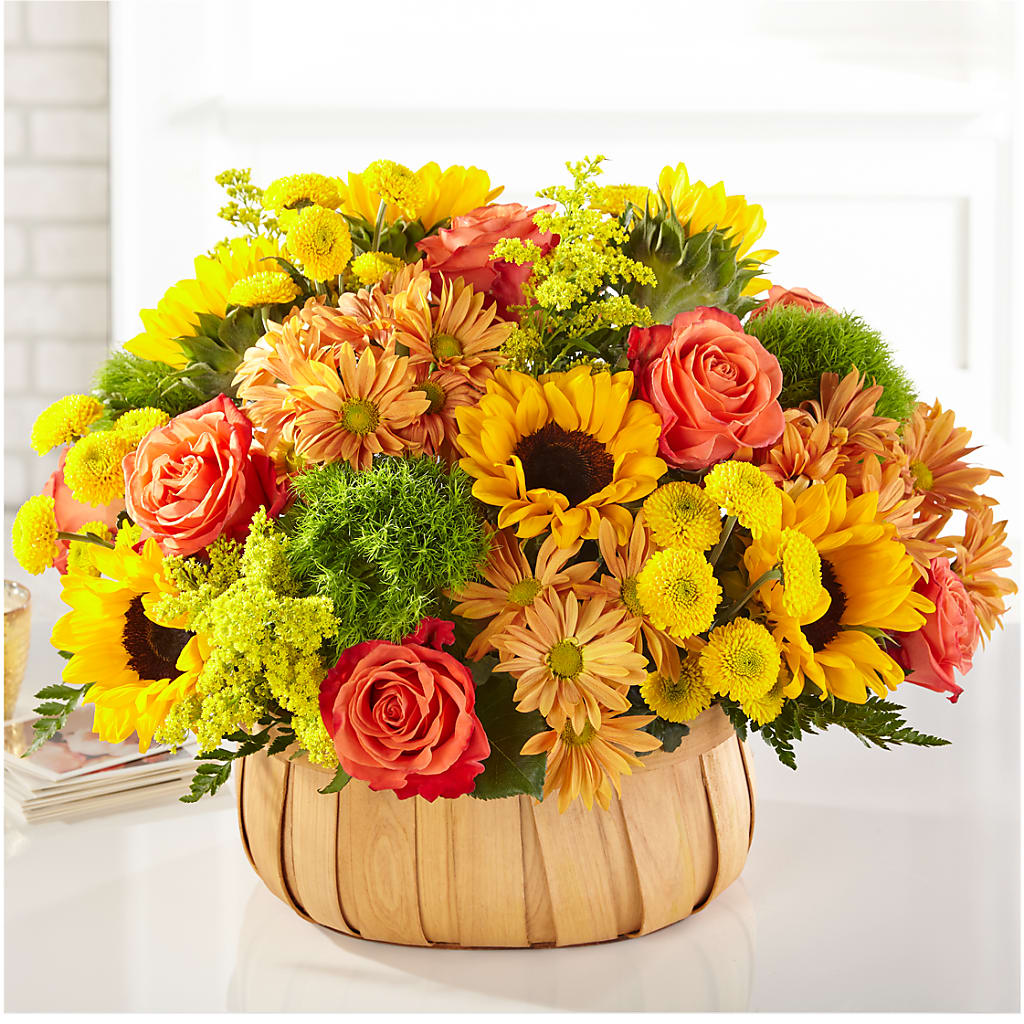 Harvest Sunflower Basket – BURNETT'S FLOWERS & GIFTS, Tulsa OK