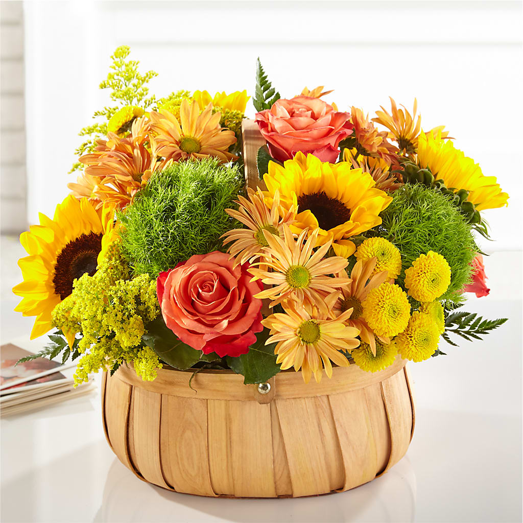 Harvest Sunflower Basket – BURNETT'S FLOWERS & GIFTS, Tulsa OK