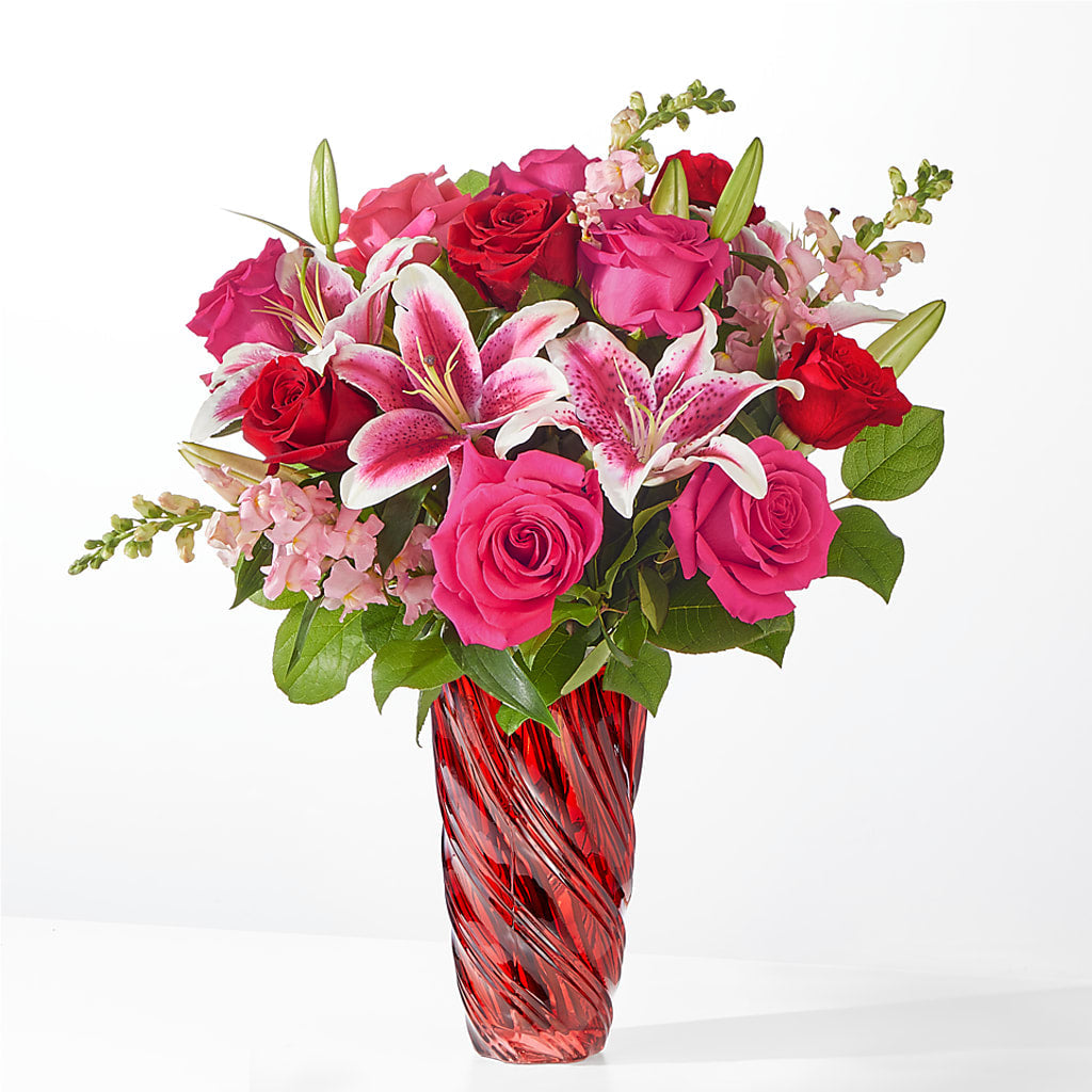 Always You Bouquet with Luxe Swirl Vase – BURNETT'S FLOWERS & GIFTS, Tulsa OK