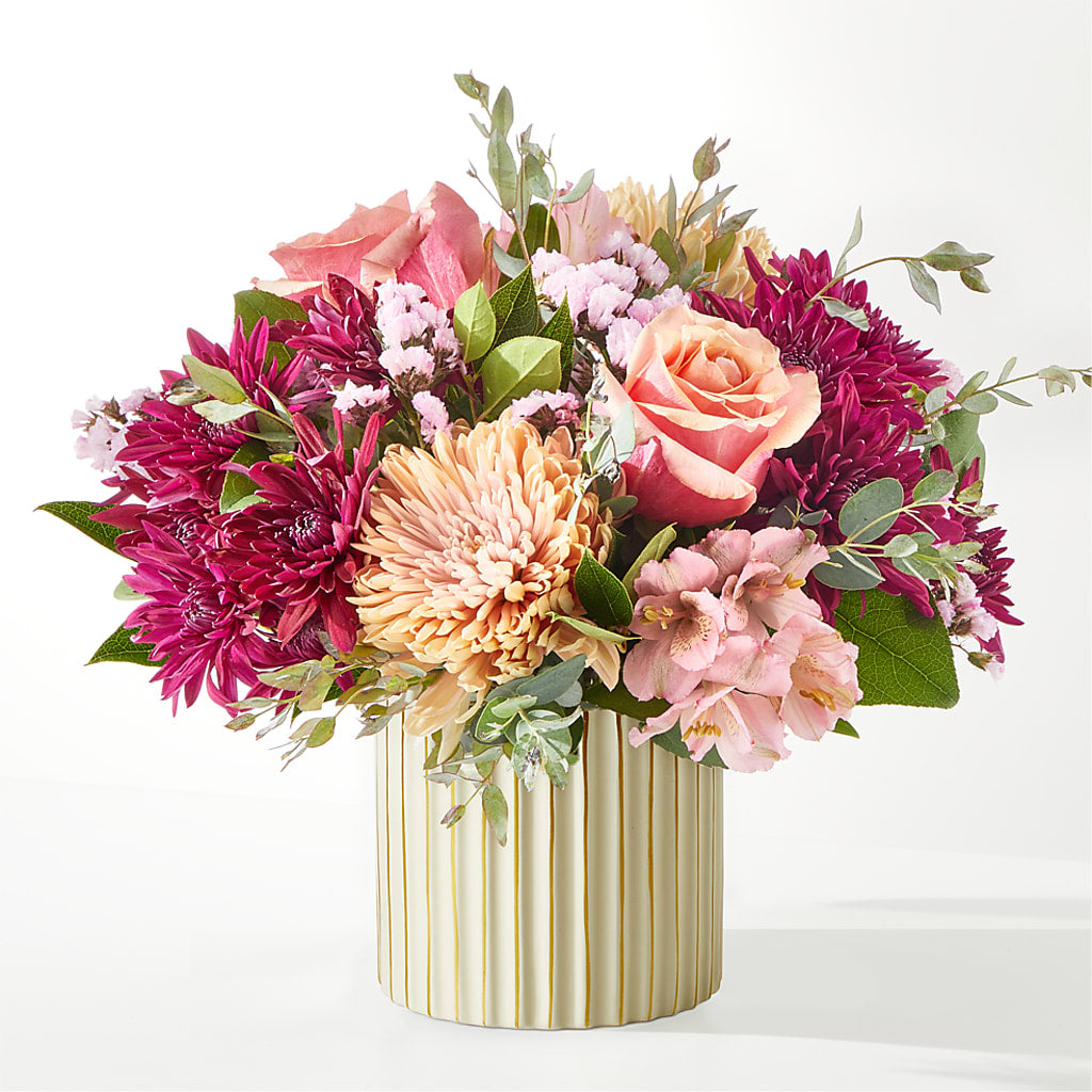 Berry Cobbler Bouquet with Ivory Vase – BURNETT'S FLOWERS & GIFTS, Tulsa OK