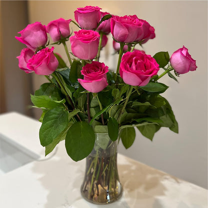 Long Stem Pink Rose Bouquet – BURNETT'S FLOWERS & GIFTS, Tulsa OK