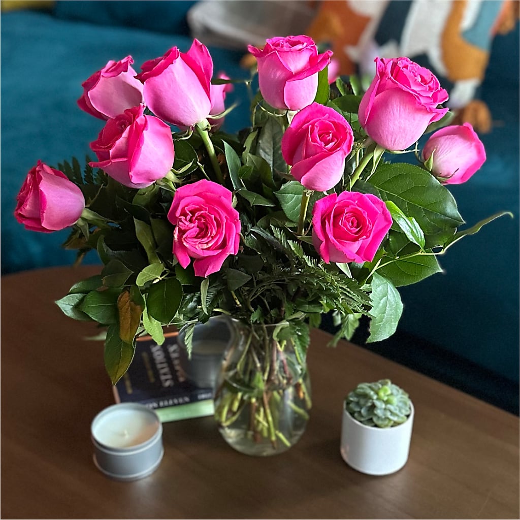 Long Stem Pink Rose Bouquet – BURNETT'S FLOWERS & GIFTS, Tulsa OK