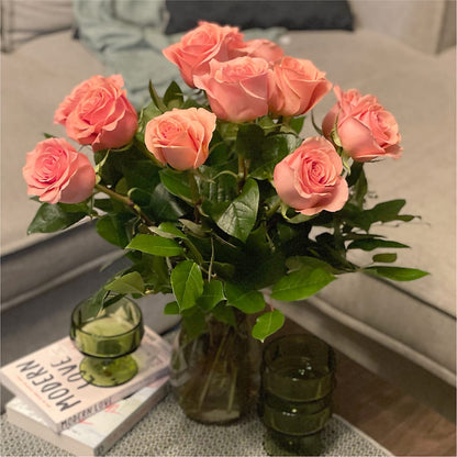 Long Stem Pink Rose Bouquet – BURNETT'S FLOWERS & GIFTS, Tulsa OK