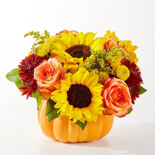 Golden Gourd Pumpkin Bouquet – BURNETT'S FLOWERS & GIFTS, Tulsa OK