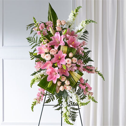 Elegant Embrace Standing Spray – BURNETT'S FLOWERS & GIFTS, Tulsa OK