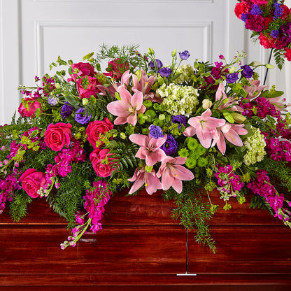 Radiant Tribute Casket Spray – BURNETT'S FLOWERS & GIFTS, Tulsa OK