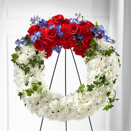 Patriotic Passion Wreath – BURNETT'S FLOWERS & GIFTS, Tulsa OK