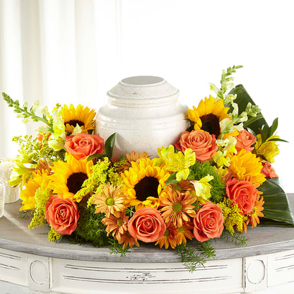 Faithful Sunflower Cremation Adornment – BURNETT'S FLOWERS & GIFTS, Tulsa OK