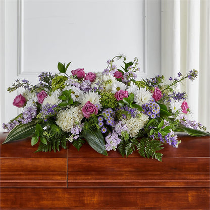 Meadows of Serenity Casket Spray – BURNETT'S FLOWERS & GIFTS, Tulsa OK