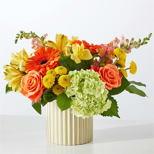 Autumn Sunshine Bouquet with Ivory Vase – BURNETT'S FLOWERS & GIFTS, Tulsa OK