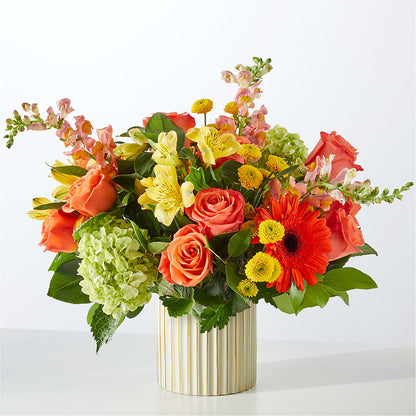 Autumn Sunshine Bouquet with Ivory Vase – BURNETT'S FLOWERS & GIFTS, Tulsa OK