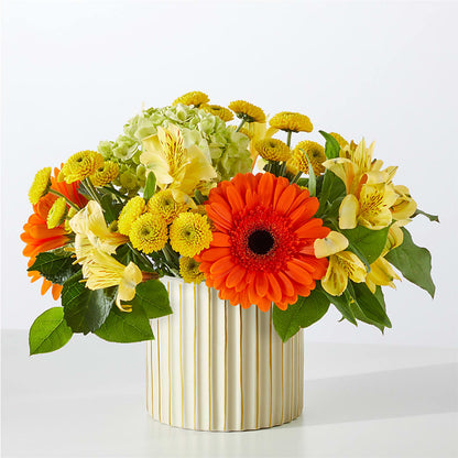 Autumn Sunshine Bouquet with Ivory Vase – BURNETT'S FLOWERS & GIFTS, Tulsa OK