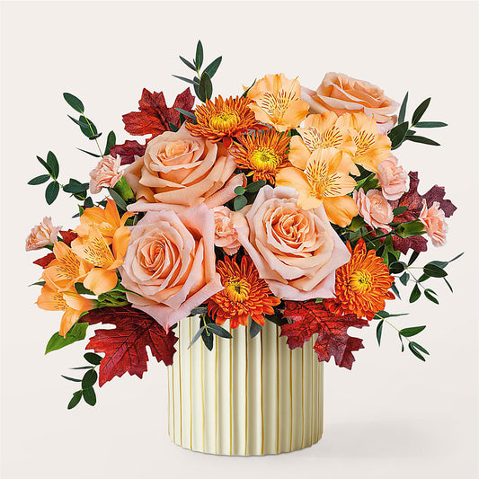 Spiced Latte Bouquet with Ivory Vase – BURNETT'S FLOWERS & GIFTS, Tulsa OK