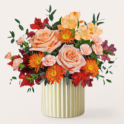 Spiced Latte Bouquet with Ivory Vase – BURNETT'S FLOWERS & GIFTS, Tulsa OK