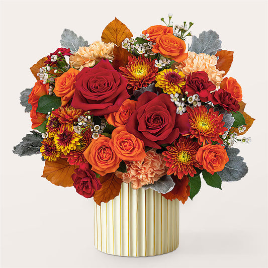 Merlot Bouquet with Ivory Vase – BURNETT'S FLOWERS & GIFTS, Tulsa OK