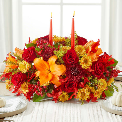 Autumn's Embrace Centerpiece – BURNETT'S FLOWERS & GIFTS, Tulsa OK