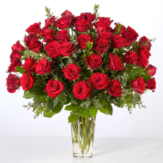 Forever Yours Fifty Stem Red Rose Bouquet – BURNETT'S FLOWERS & GIFTS, Tulsa OK