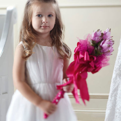 Sparkle Pink Flower Girl Bouquet – BURNETT'S FLOWERS & GIFTS, Tulsa OK